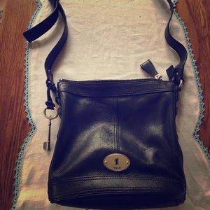 Fossil black leather purse